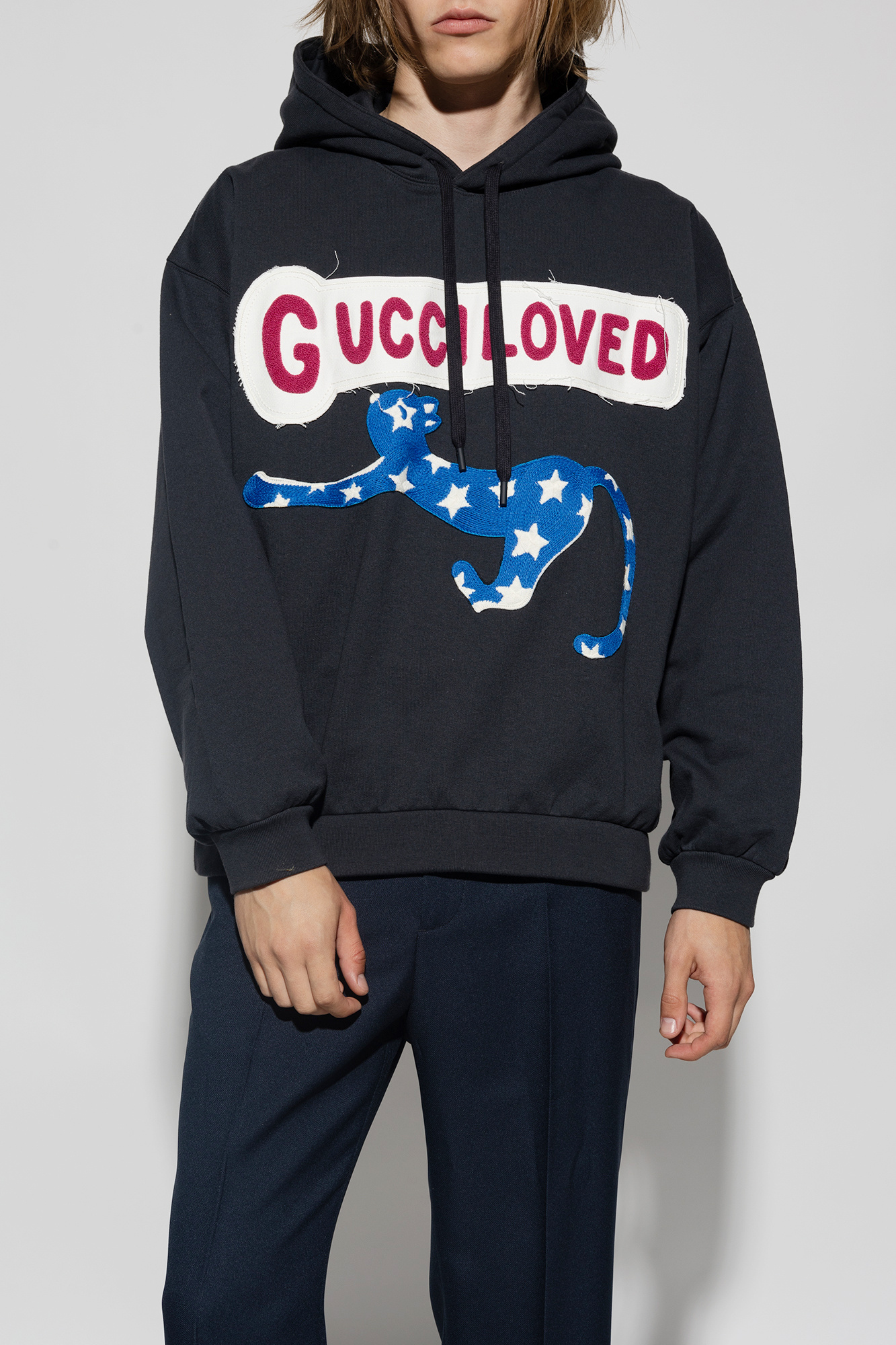 Gucci embroidered hooded outlet sweatshirt